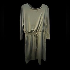 Marc NY Andrew Marc military green long sleeve waist tie dress size 10